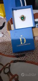 anello certificato con smeraldo e diamanti 