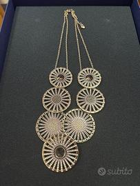 Collana Swarovski con swarovski bianchi e viola