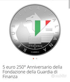 5 Euro 250 Anniversario della Guardia di Finanza