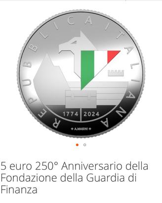 5 Euro 250 Anniversario della Guardia di Finanza