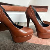 Décolleté marroni tacco 12 cm – doppio fondo
