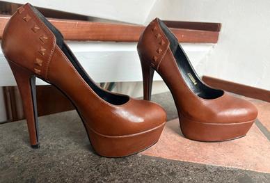 Décolleté marroni tacco 12 cm – doppio fondo