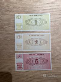 Slovenia lotto 3 banconote 1990 FDS