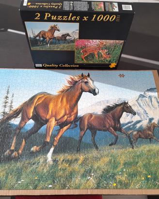 Puzzle 1000 pezzi "cavalli al galoppo" Educa