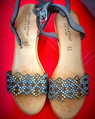 Sandali Mercante Di Fiori vera pelle, eleganti n39