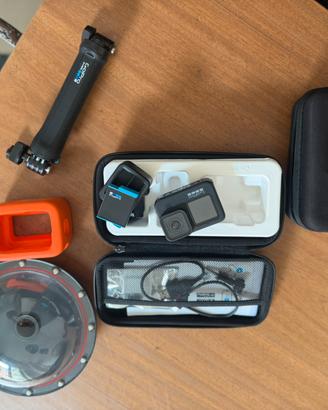 Go pro hero 9 black + kit completo + dome subacque