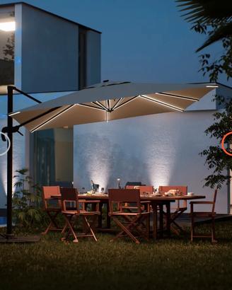 Ombrellone a luci Led 4x3 con palo laterale