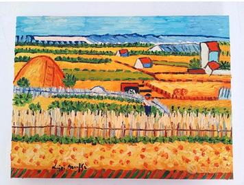 quadro moderno olio su tela il raccolto