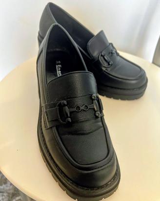 Mocassini donna chunky carrarmato nere 38
