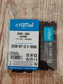 RAM Crucial DDR5 32GB (2x16GB) 5600MHz SODIMM – Nu