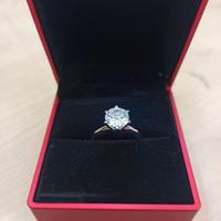 anello Solitario Oro e Moissanite 1,0ct