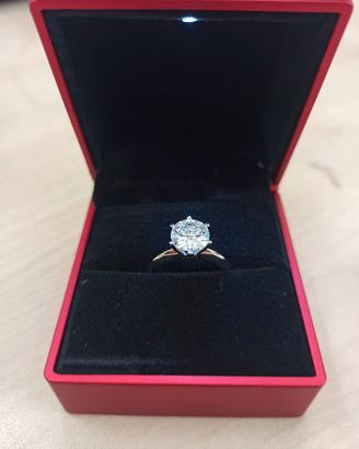 anello Solitario Oro e Moissanite 1,0ct
