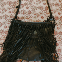Borsa con frange nera