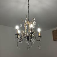 Lampadario classico in ottone e cristallo - 5 luci
