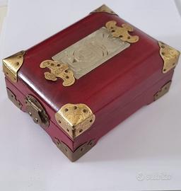 Scatola Porta Gioie Cinese Giada Intagliato