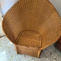 Poltrona in rattan , anni ‘70