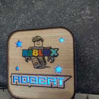 Lampada LED personalizzabile in legno