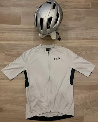 Kit Casco e Maglia ciclismo misura L