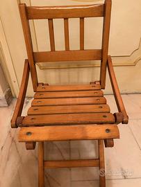 Seggiola legno anni 60 pieghevole