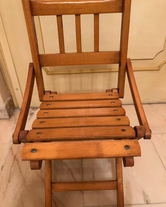 Seggiola legno anni 60 pieghevole