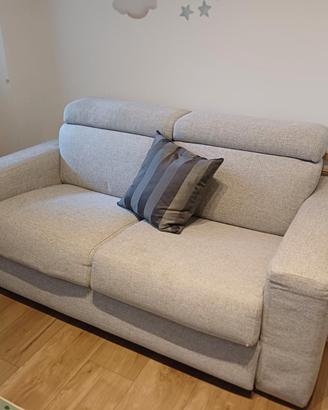 Divano letto Poltrone e Sofà 2 posti grigio chiaro