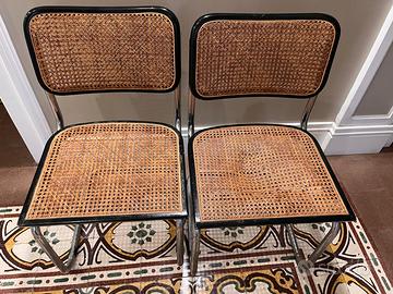 2 sedie da pranzo modello cesna in rattan nere