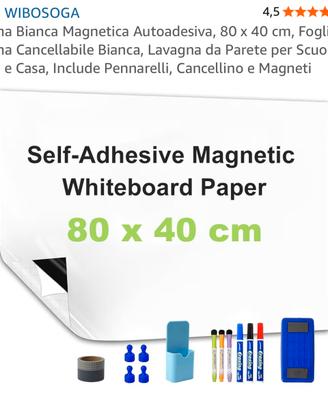 Lavagna Magnetica Autoadesiva 80x40cm