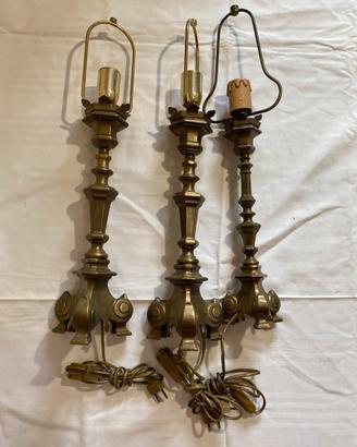 Set di 3 lampade vintage  in ottone puro