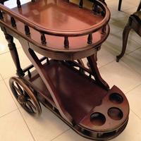 carrello porta bottiglie vintage legno 