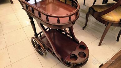 carrello porta bottiglie vintage legno 