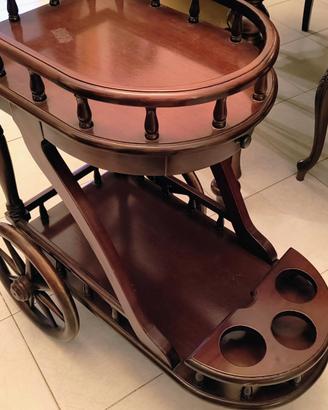 carrello porta bottiglie vintage legno 