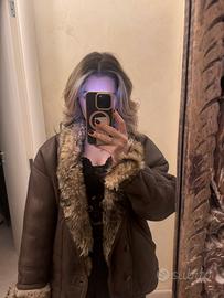 Montone Conbipel vera pelle marrone con pelliccia