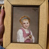 Miniatura Antica dipinta a mano su porcellana 1887