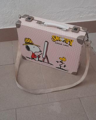 cartella in latta vintage SNOOPY SCHOOL CASE 