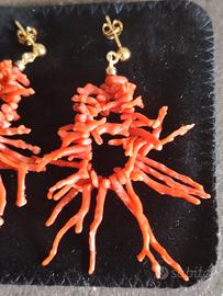 orecchini corallo rosso argento