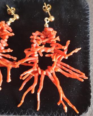 orecchini corallo rosso argento