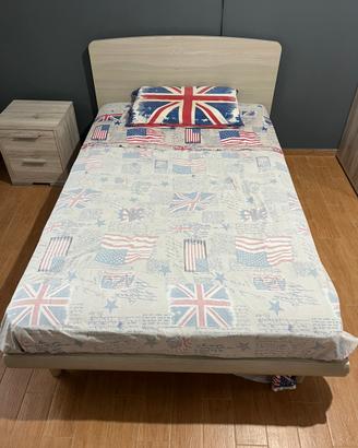 Letto a una piazza e mezza con materasso