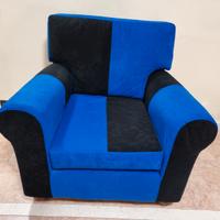 Poltrona artigianale Nero/Blu (INTER)