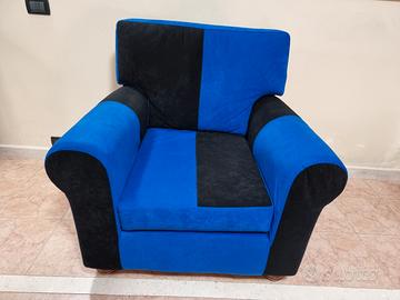 Poltrona artigianale Nero/Blu (INTER)