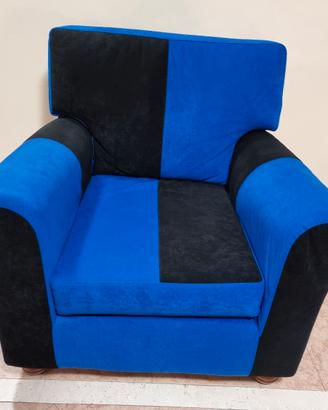 Poltrona artigianale Nero/Blu (INTER)