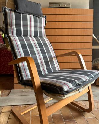 Sedia poltrona legno bambu (consegna)