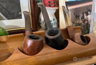 Portapipe in legno con pipe in legno