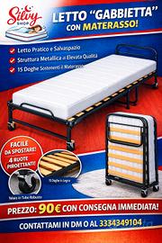 🛏LETTO "GABBIETTA" CON MATERASSO INCLUSO