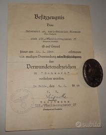 Verwundetenabzeichen in Schwarz Wehrmacht WW2