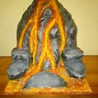 Diorama Vulcano/isola della regina nera
