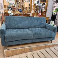 DIVANO LETTO 2 POSTI BLU SFODERABILE