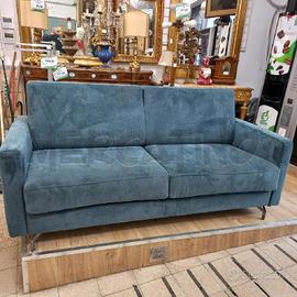 DIVANO LETTO 2 POSTI BLU SFODERABILE