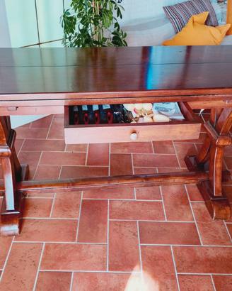 TAVOLO/CONSOLE APERTURA A LIBRO FINO A 8 POSTI