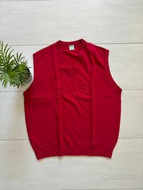 Gilet Benetton rosso in lana –  (L) Made in Italy