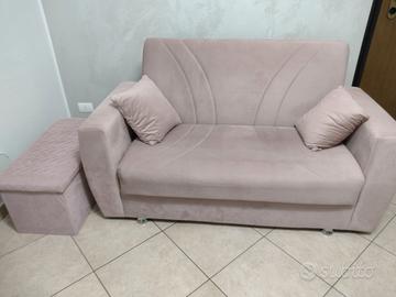 Divano letto contenitore + pouf contenitore